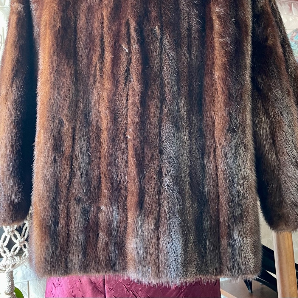 Vintage Brown German Kruse Gross Minneapolis High End Brown 100% Mink Fur Coat - Picture 11 of 15